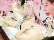 养生馆勾搭黑丝女技师玩起了双飞轮草抽插01