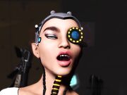在科幻实验室与性感的年轻乌大屌玩弄上位