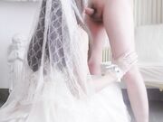 花嫁婚纱真的美哭了！ 口交中出