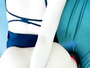 爆乳眼镜颜值小骚货 性感吊带黑丝袜 站立被操穴 后入爆插大白美臀 操的淫水直流