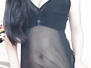 小美女酥苏黑色情趣透视装诱惑狼友浴室放尿自慰