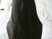 样子猥琐的土豪包养一头乌黑长发的洗发水女模特露脸酒店开房爱爱床上草到沙发在操到窗前-2
