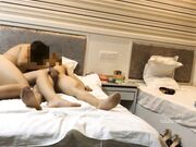 美女琳琳宾馆援交老板应该是提前吃好大力丸了很生猛床都操跑了